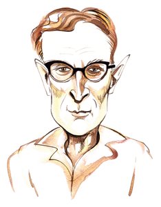 Douglas Lilburn, New Zealand composer (1915-2001); caricature